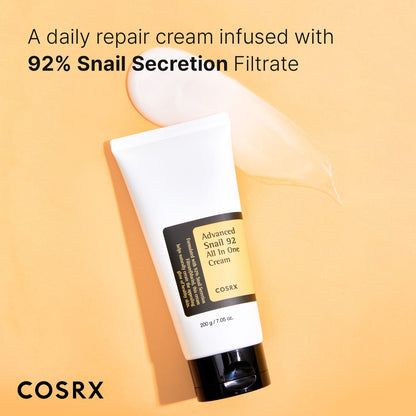 COSRX Snail Mucin 92% Moisturizer, Daily Repair Face Gel Cream for Dry, Sensitive Skin