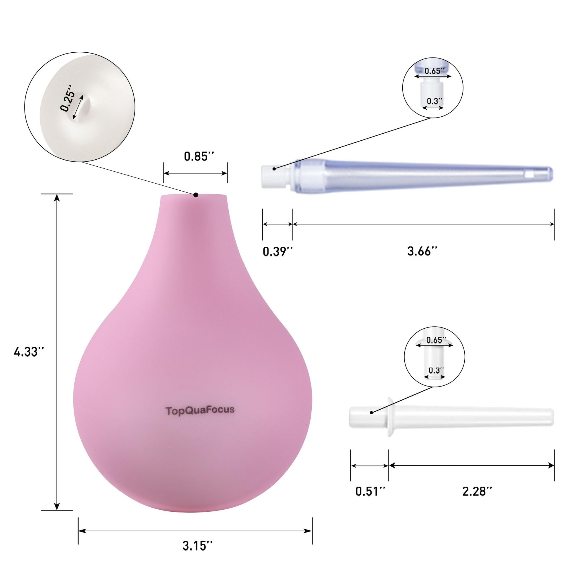 TopQuaFocus 8oz Enema Bulb Kit Anal and Vaginal Douche Bulb for Men Flushing System Enemas Silicone TopQuaFocus