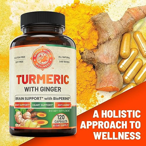 Organic Turmeric Curcumin with Ginger and Black Pepper for Max Absorption WHOLE WORLD WELLNESS