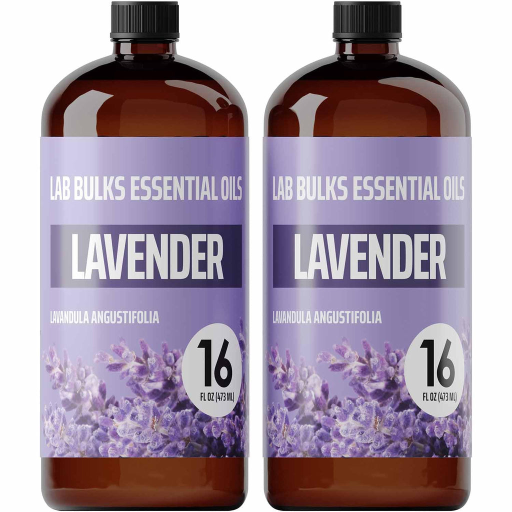LAB BULKS ESSENTIAL OIL - Lavender Oil 16 Ounce Bottle for Diffusers, Home Care, Candles, Aromatherapy