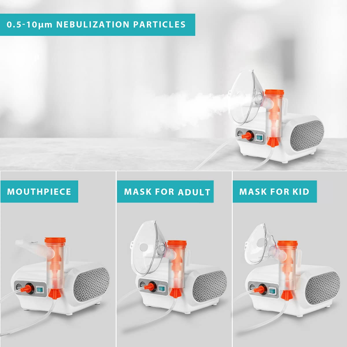 MAYLUCK Portable Compressor Nebulizer, Nebulizer Machine with 1 Set Mayluck