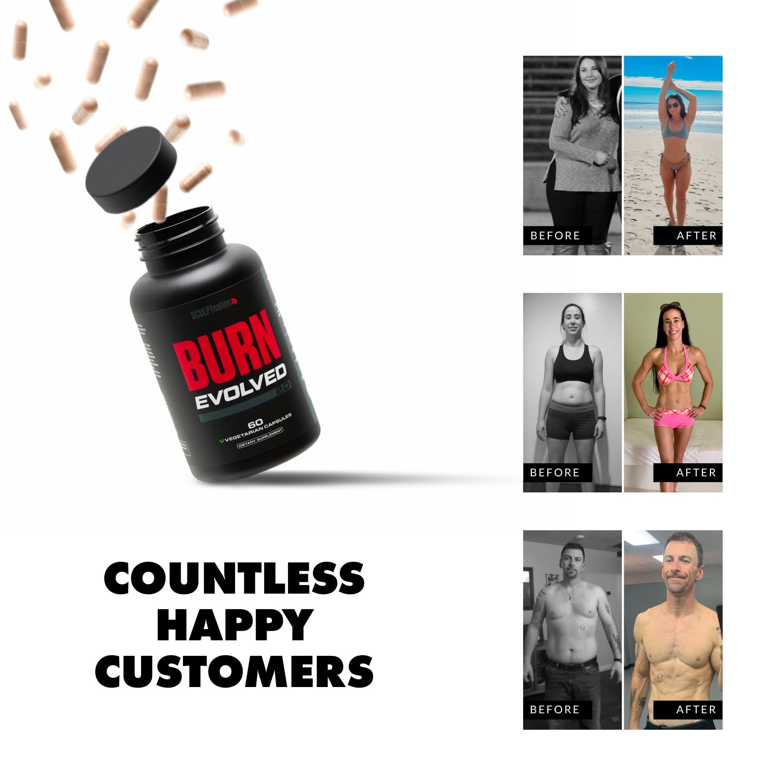 Sculpt Nation by V Shred Burn Thermogenic Fat Burner for Men & Women Sculpt Nation