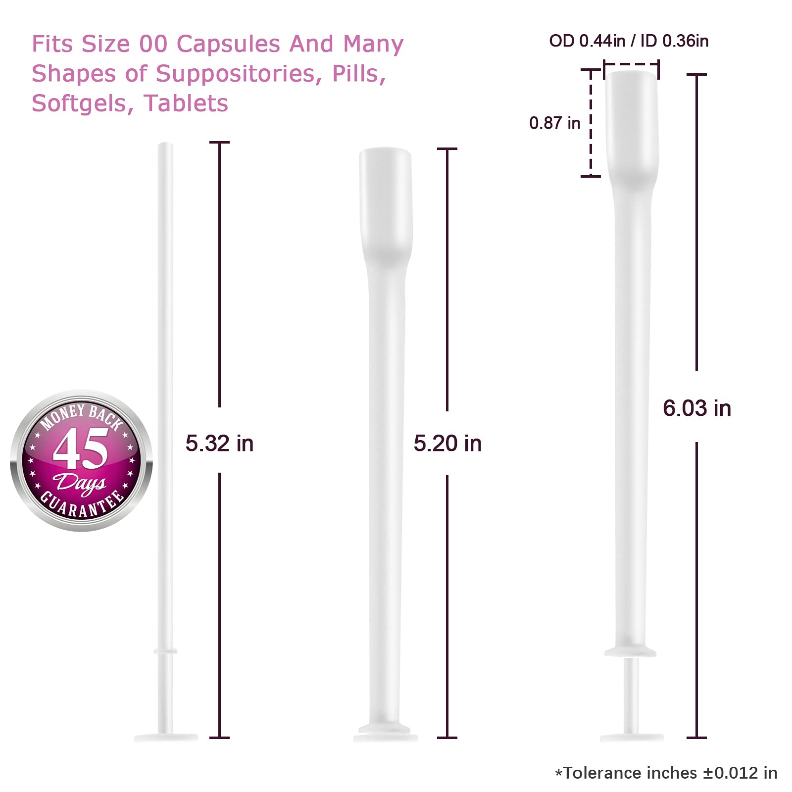 Nieteyrue (40 Packs) Disposable Vaginial Applicators Individually Wrapped Hygienic Fit Nieteyrue