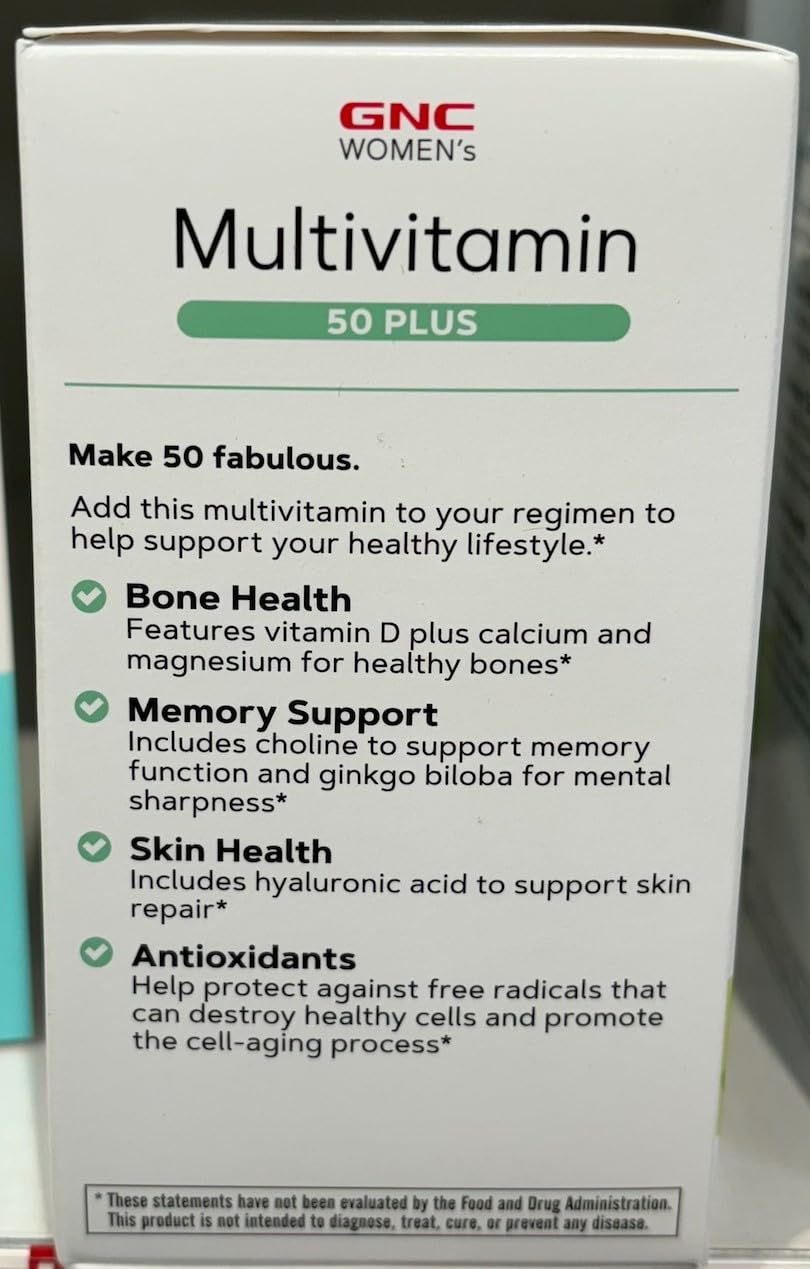 GNC Women's Multivitamin 50 Plus |Supports Bone, Eye, Memory, Brain and Skin Health GNC