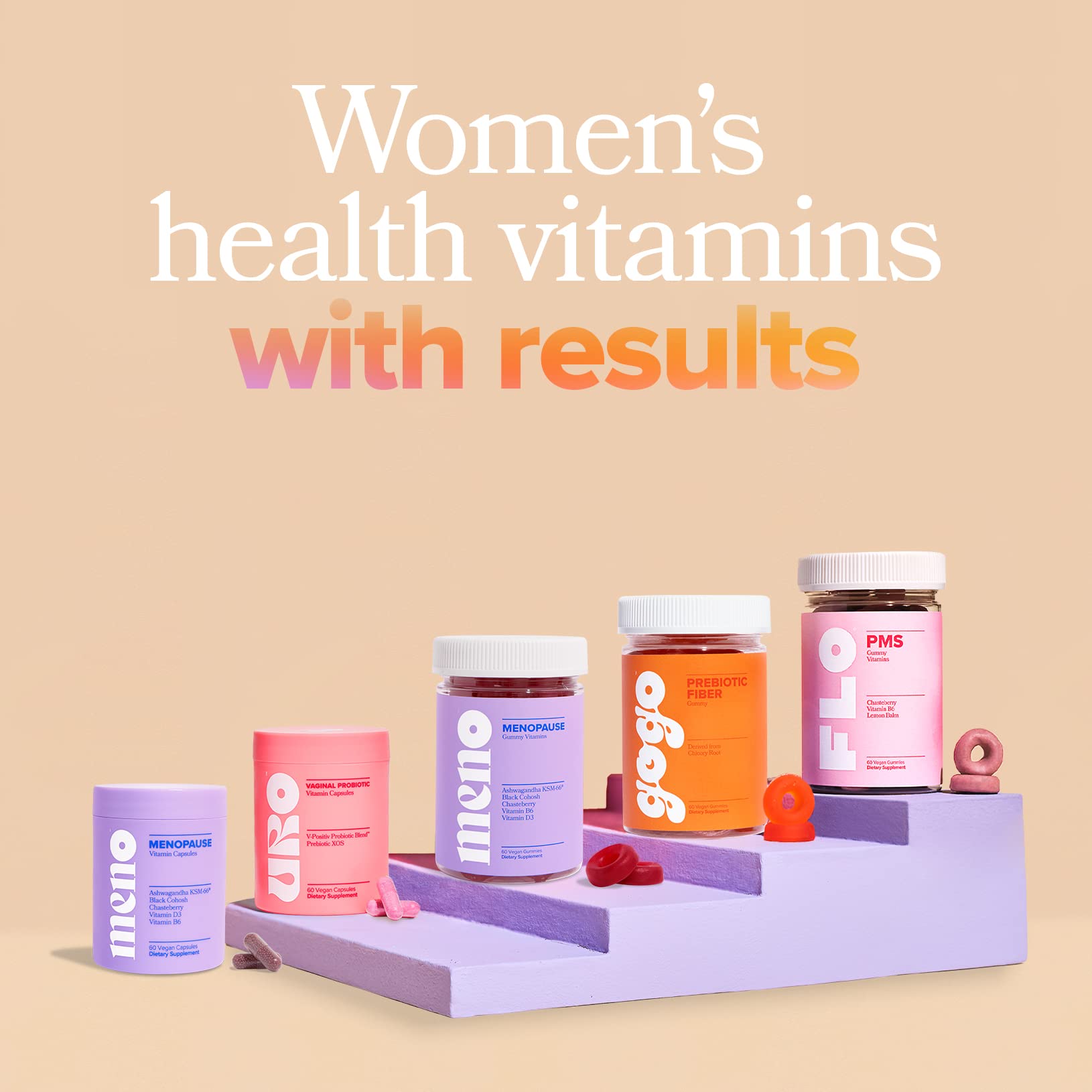 MENO Vitamins for Menopause, 30 Servings (Pack of 3) - Hormone-Free Menopause