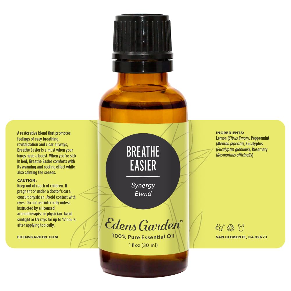 Edens Garden Breathe Easier Essential Oil Synergy Blend, 100% Pure Therapeutic Grade Edens Garden