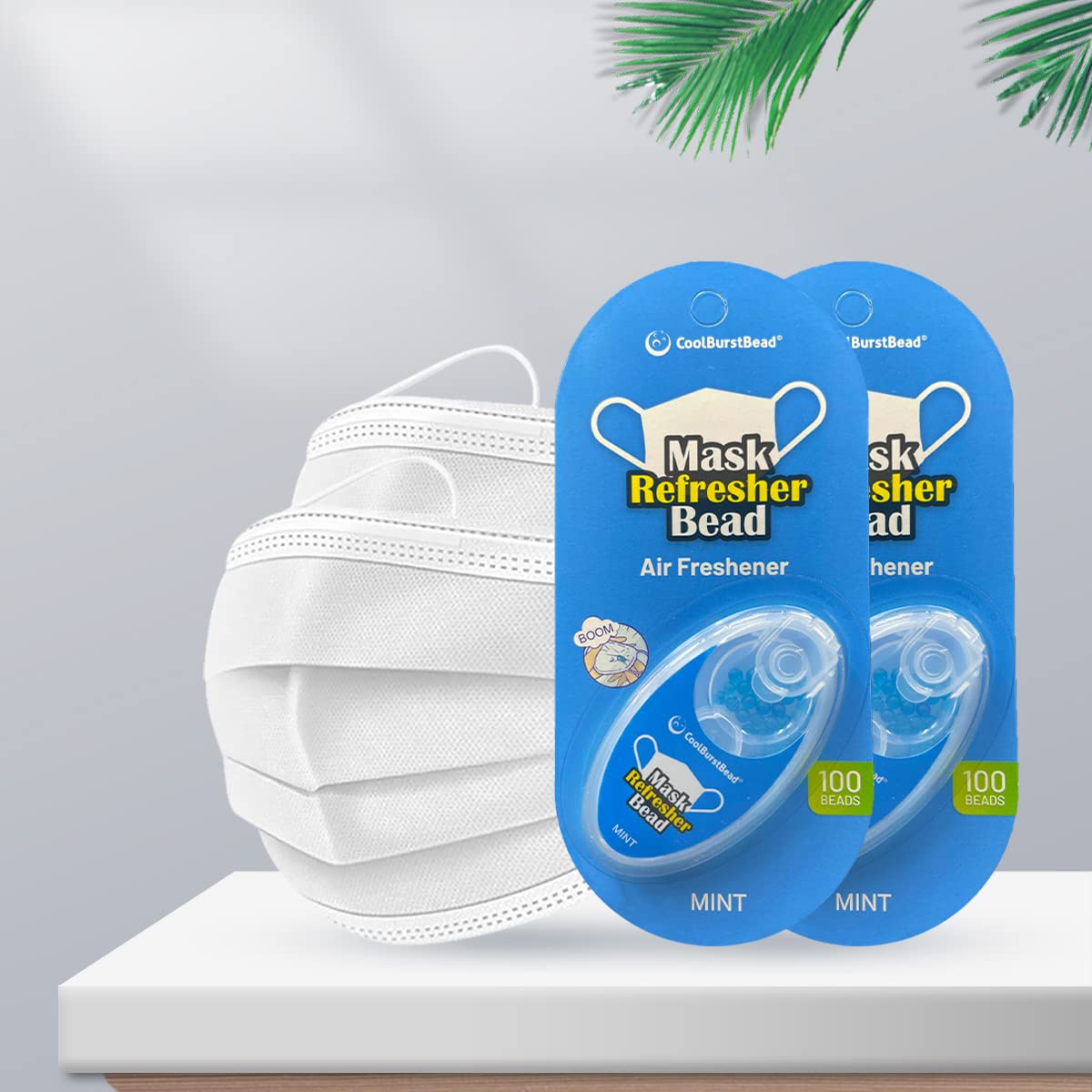 CoolBurstBead Face Mask Refresher, Long-Lasting & Strong Refreshing Fragrance, 4-Pack CoolBurstBead