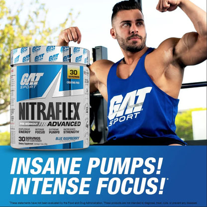 GAT SPORT, Nitraflex Advanced Pre-Workout Powder, Increases Blood Flow, Boosts Strength