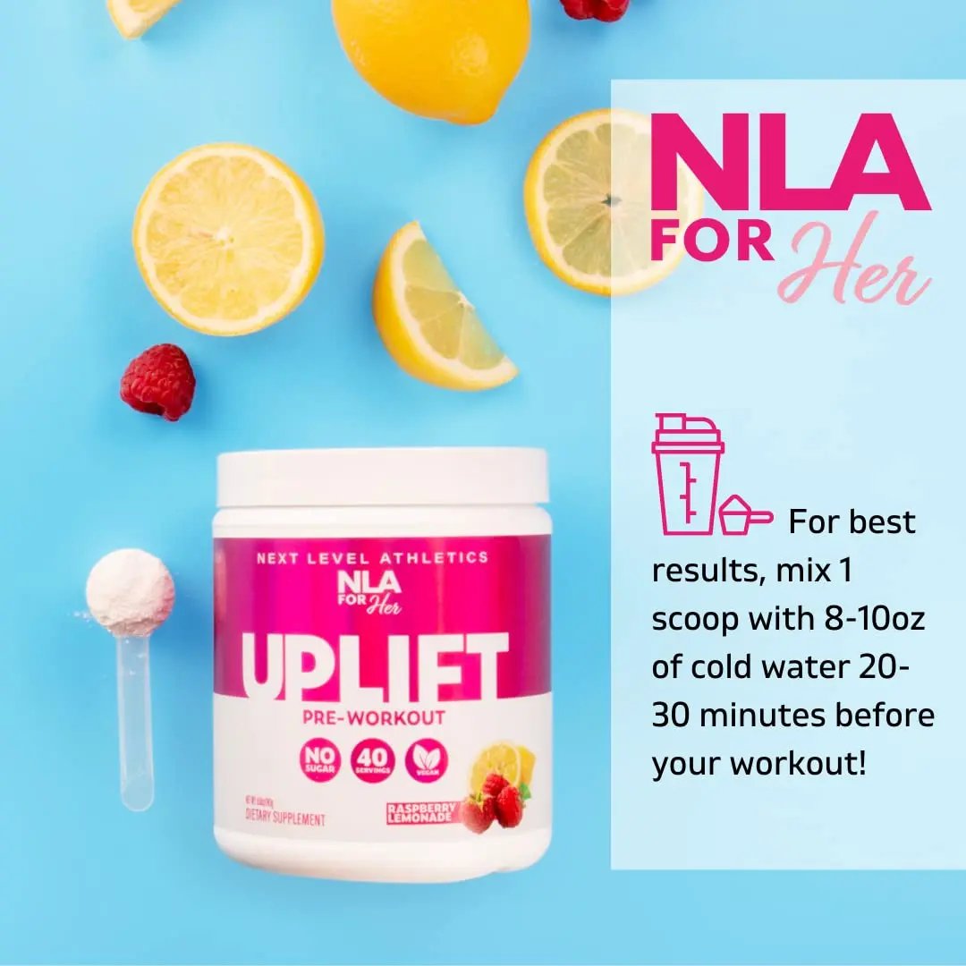 Uplift Pre-Workout for Women (30 Servings) -Raspberry Lemonade-Provides Clean/Sustained Energy, Support Athletic Performance, Fast Twitch Muscle Fiber Activation Endurance(Caffeine, Vegan, GF, 15 Cal)