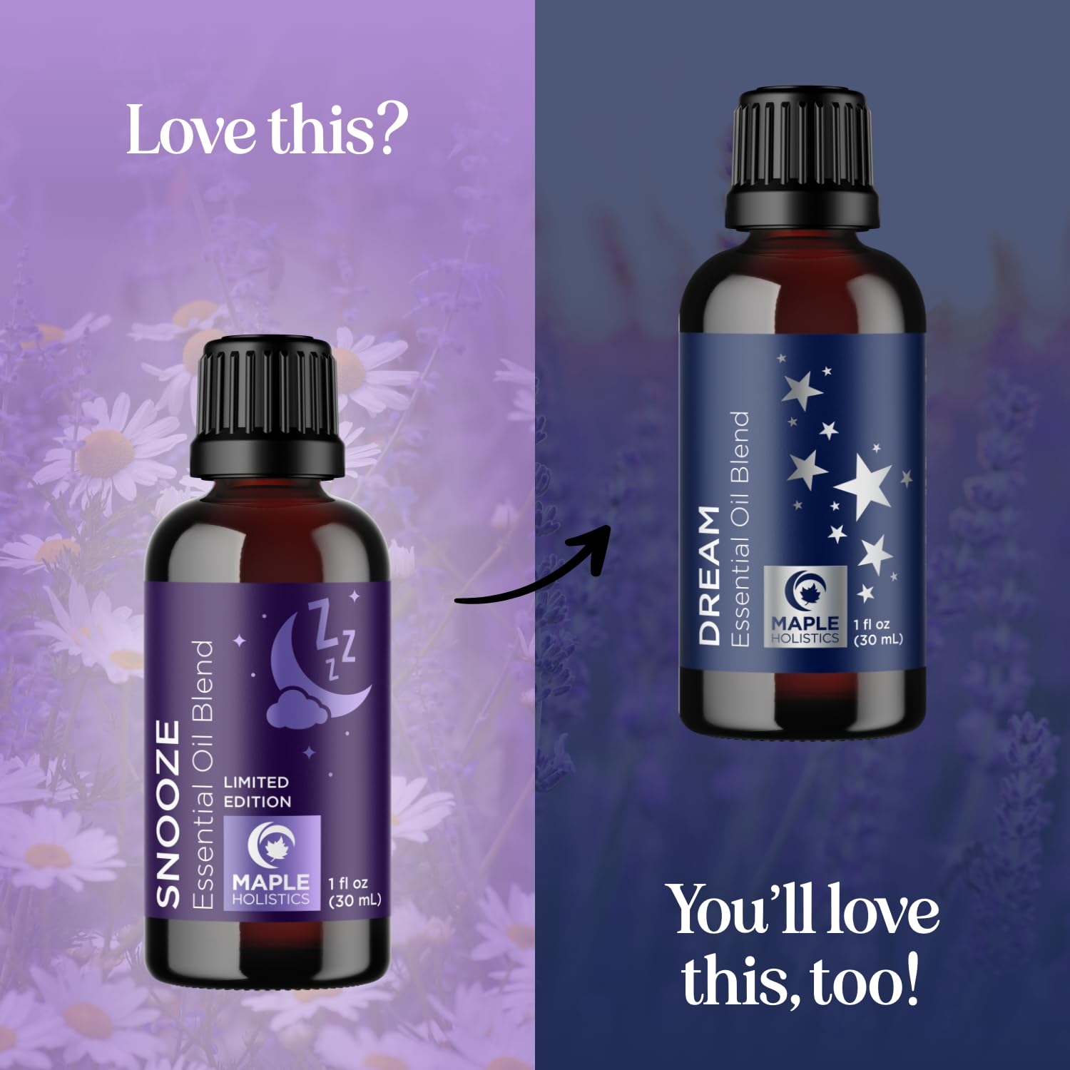 Sleep Essential Oil Blend for Diffuser - Snooze Blend Essential Oil for Sleep with Roman Chamomile Maple Holistics