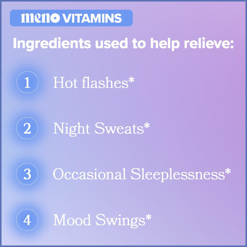 MENO Gummies for Menopause, 30 Servings (Pack of 2) - Hormone-Free Menopause