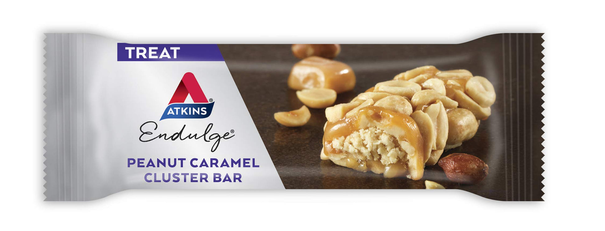 Atkins Peanut Caramel Cluster Bar, Dessert Favorite, High in Fiber, 3g Net Carb, 1g Sugar Atkins