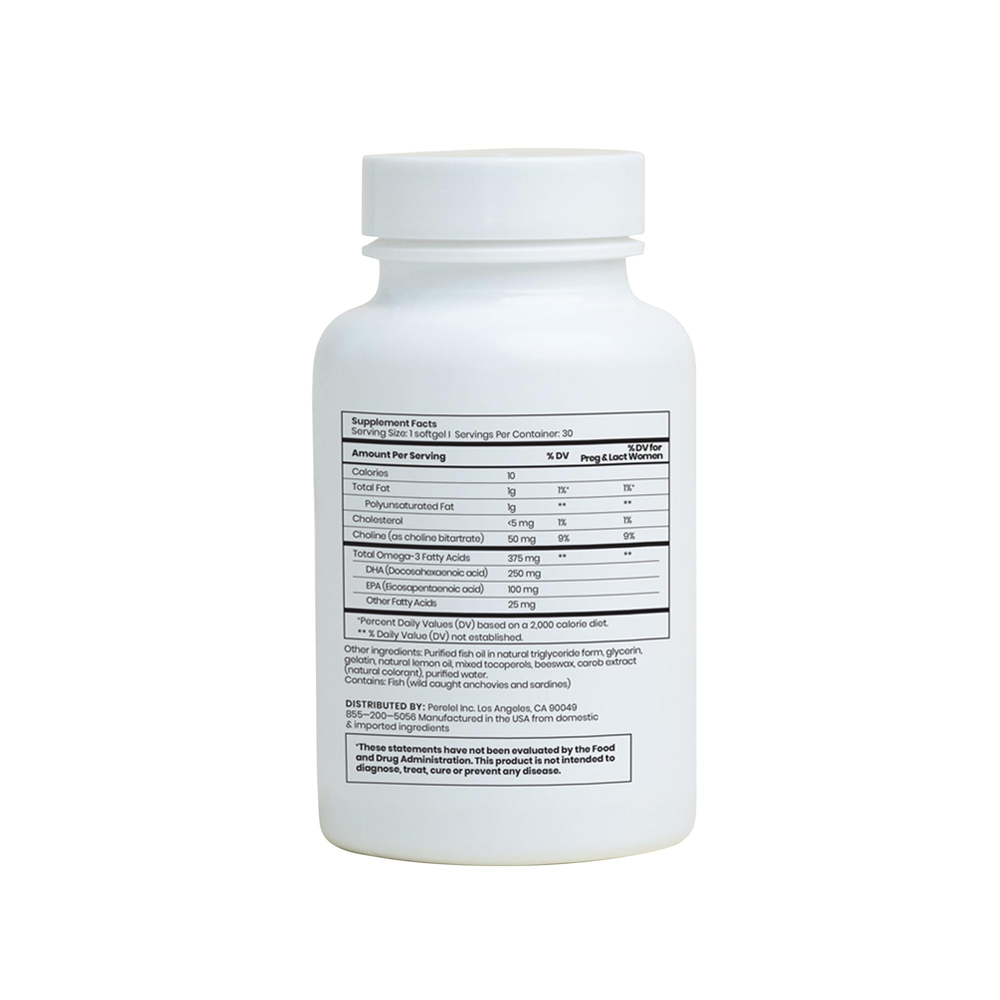 Perelel Omega DHA + EPA with Choline - Prenatal Vitamins for Fetal Heart Health, Brain Support Perelel