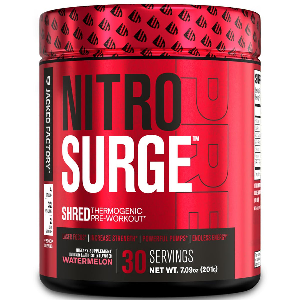 Jacked Factory NITROSURGE Shred Pre Workout Supplement - Energy Booster, Instant 