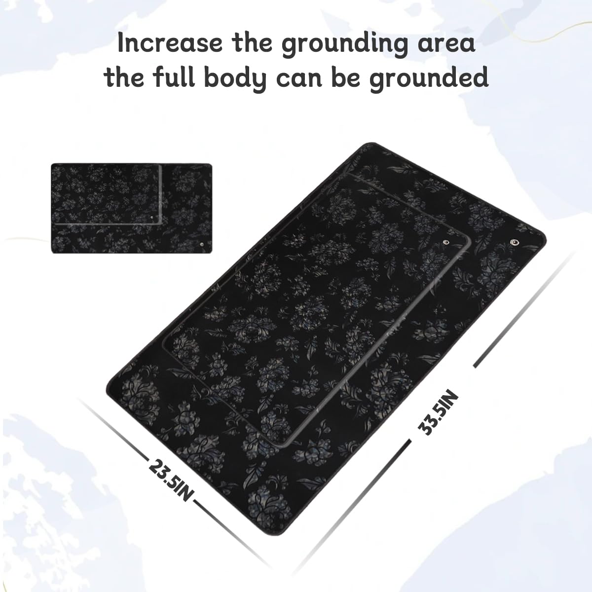 LOSUVERO Grounding Mat for Bed, 33.5x23.5Floral Printed Grounding Pad for Health Therapy, Efficient Sleep