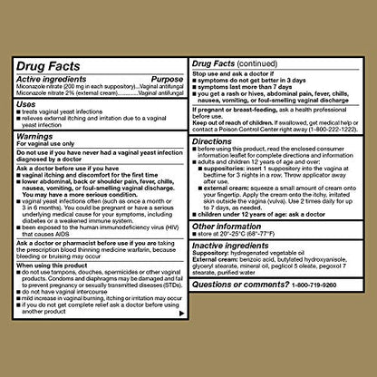 GoodSense Miconazole Nitrate Vaginal Suppositories (200 mg) and Miconazole Nitrate Cream (2%)