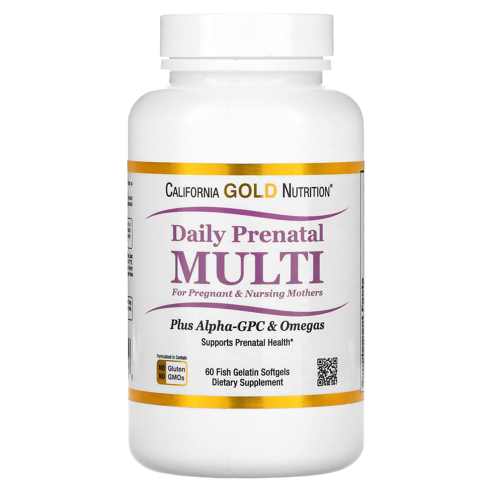 California Gold Nutrition Prenatal MultiVitamin, 60 Fish Gelatin Softgel