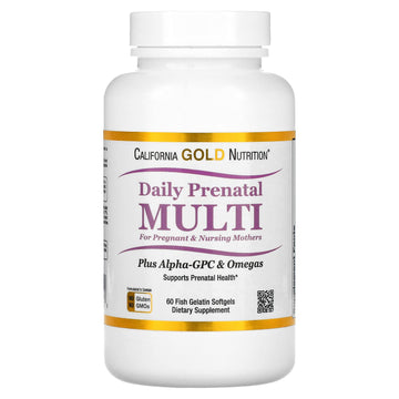 California Gold Nutrition Prenatal MultiVitamin, 60 Fish Gelatin Softgel