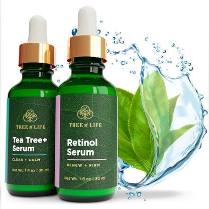 Tree of Life Retinol Serum & Tea Tree Serum for Face - Skin Care Duo