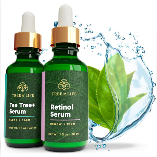 Tree of Life Retinol Serum & Tea Tree Serum for Face - Skin Care Duo