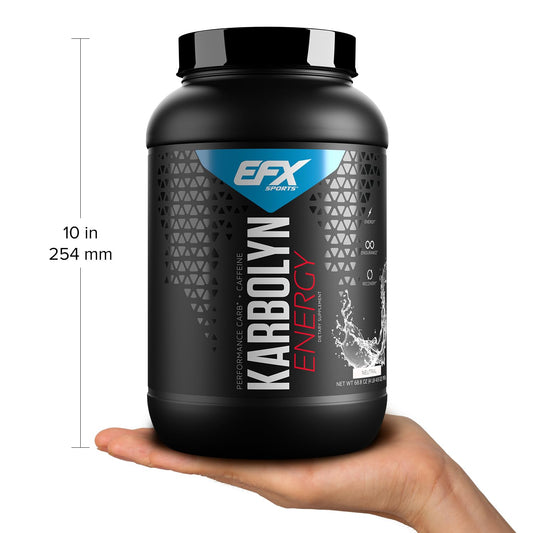 EFX Sports Karbolyn Energy | Performance Carbohydrate Powder + Caffeine | Carb Load & Energize | 250mg Caffeine | Sugar Free | 38 Servings (Neutral)