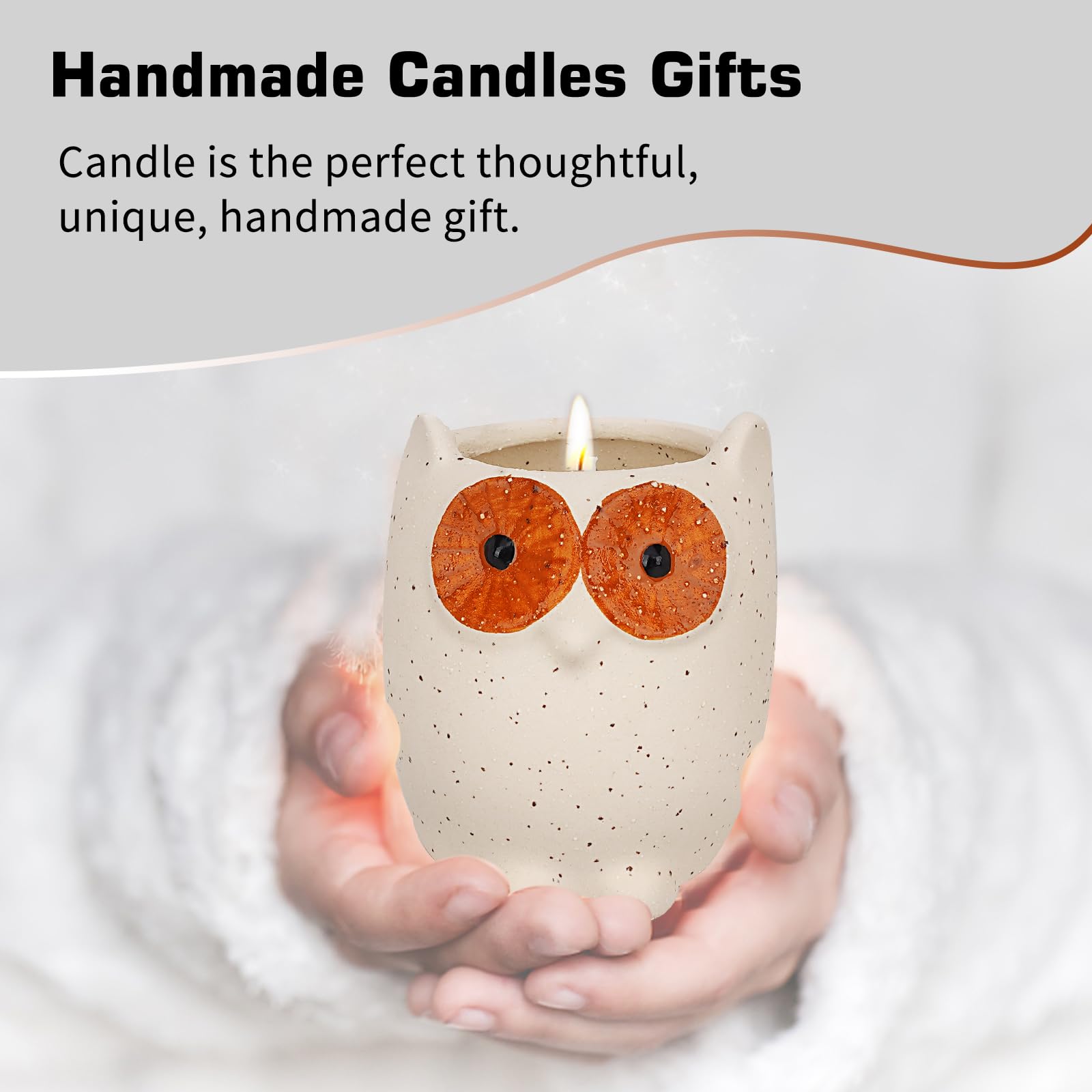 ETAKISH Lavender Scented Candle Gifts for Women, Cute Owl Highly Scented Aromatherapy Candle ETAKISH