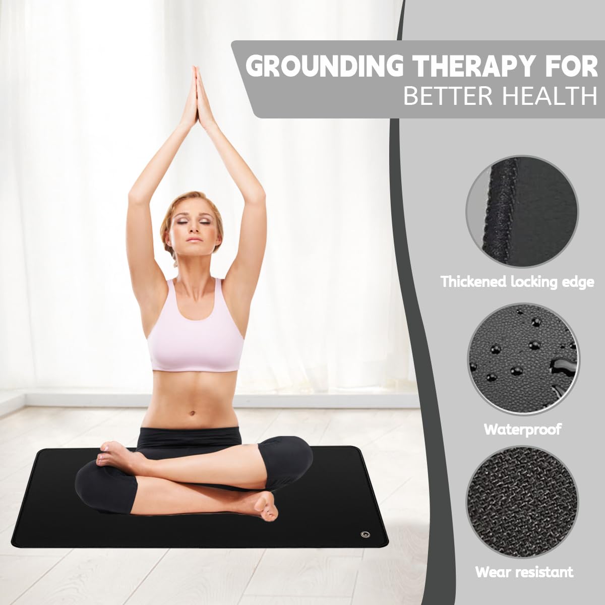 LOYDBDT Grounding Mat,11.8x23.6inches,Grounding Mat with 15ft Grounding Cord LOYDBDT