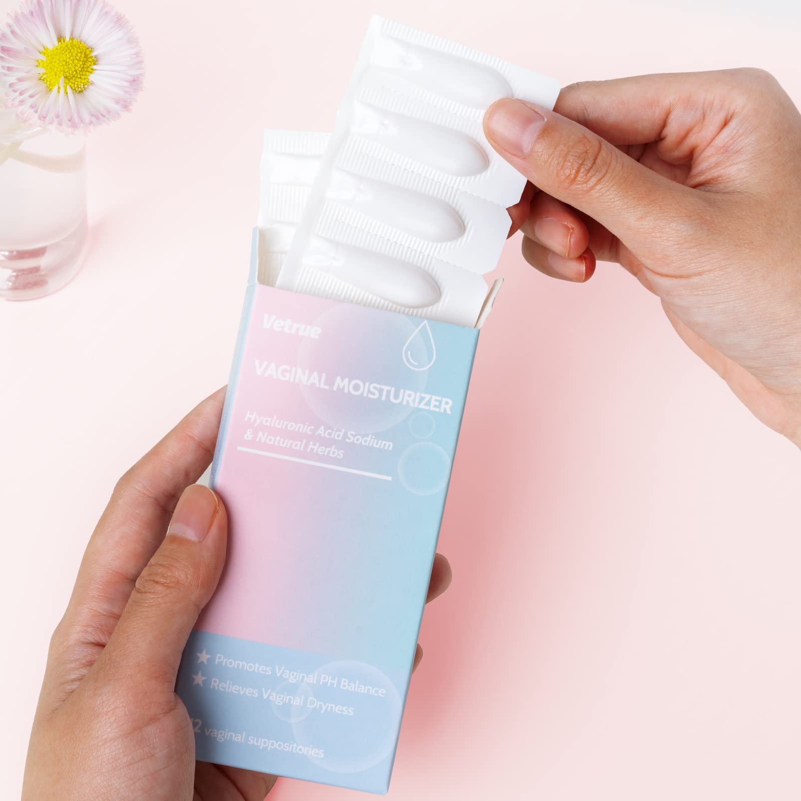 vetrue Intimate Moisturizer, Vaginal Suppository for Dryness & Discomfort, Feminine Long Lasting vetrue