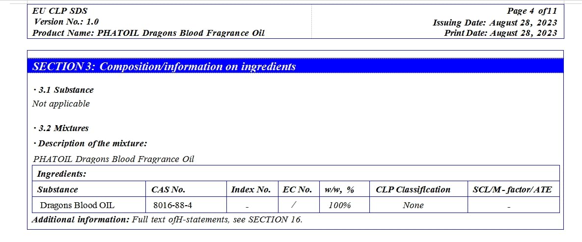 PHATOIL 3.38FL.OZ Dragons Blood Fragrance Oils for Aromatherapy, Essential Oils PHATOIL