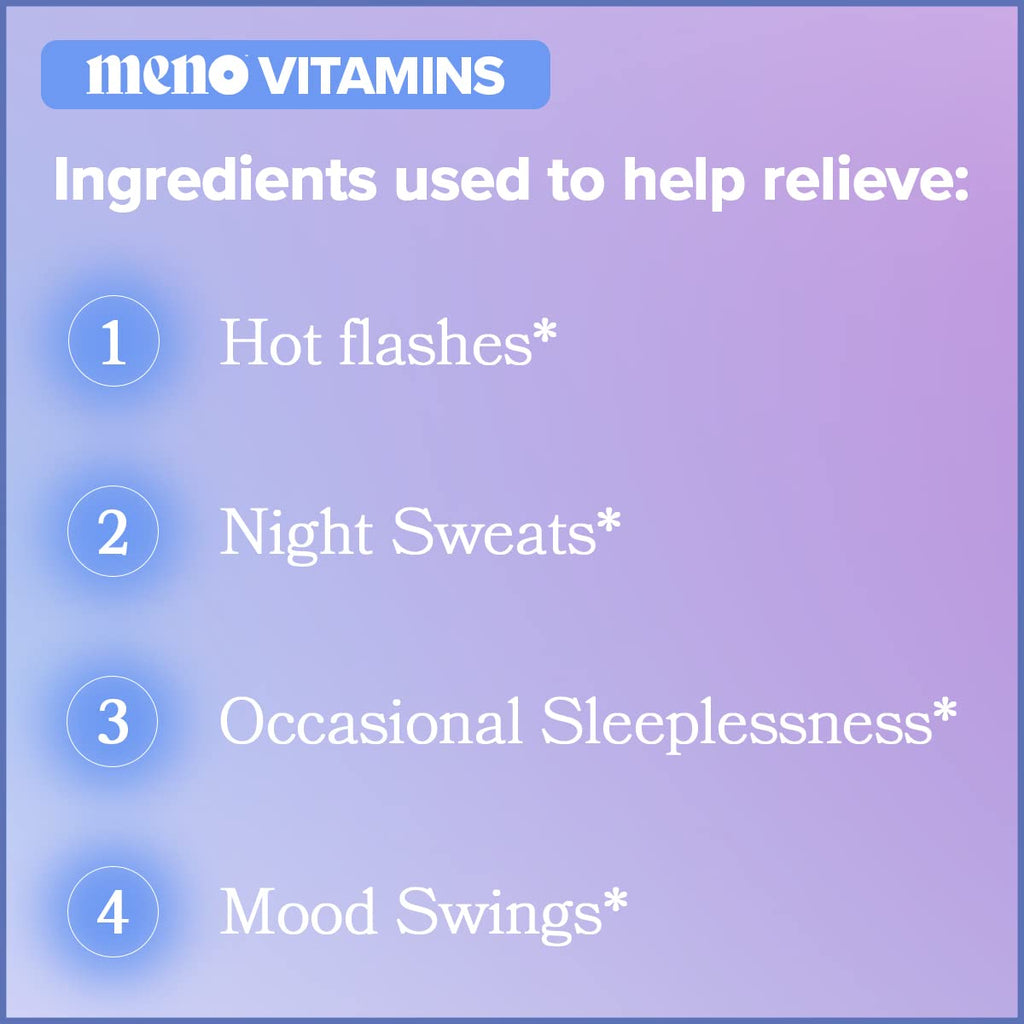 MENO Gummies for Menopause, 30 Servings (Pack of 1) - Hormone-Free Menopause