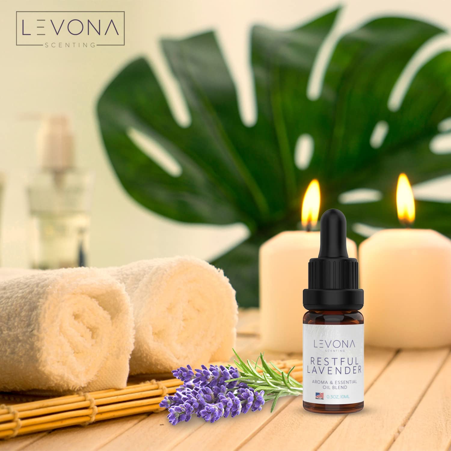 Levona Scents Pure Essential Oils for Diffusers for Home Luxury Scents - Restful Lavender Essential Oil LEVONA SCENT
