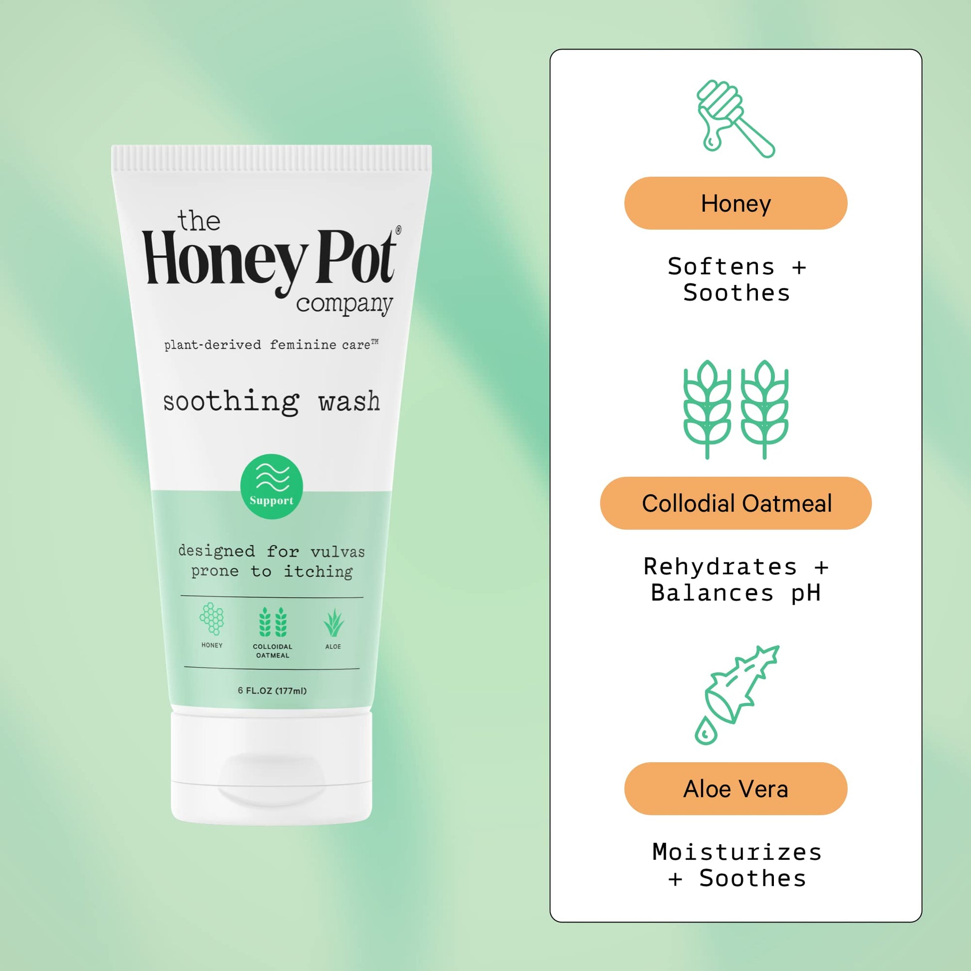 The Honey Pot Company - Anti-Itch Soothing Colloidal Oatmeal Wash - Plant Derived Feminine Care The Honey Pot Company