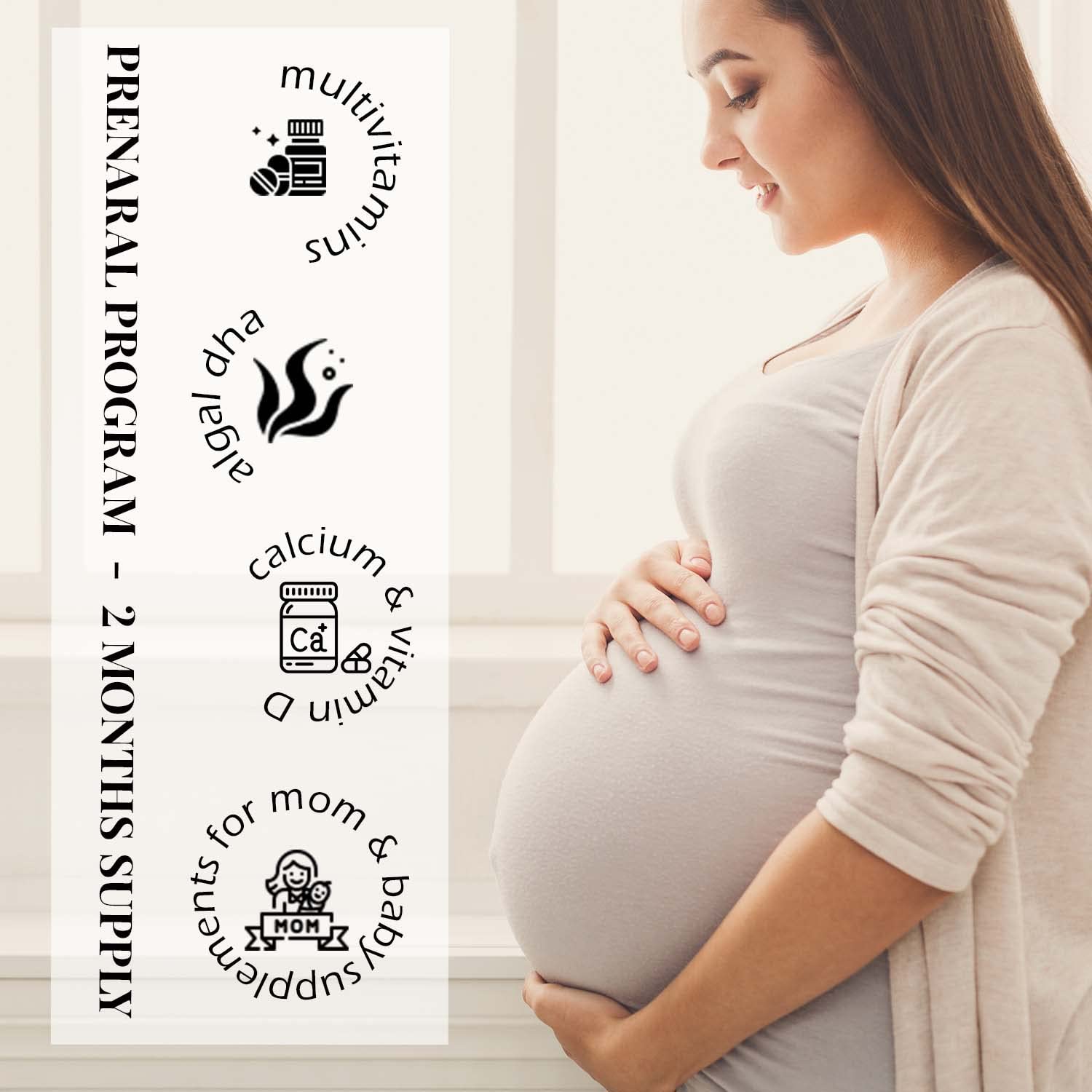 MEG+ Prenatal Supplement DHA Calcium Vitamin | 2-Month Supply 180 Counts |Omega-3 DHA Algal MEG+