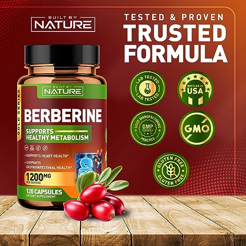 Berberine 1200mg - 100% Pure Berberine HCl Supplement, High Strength Berberine Built by Nature