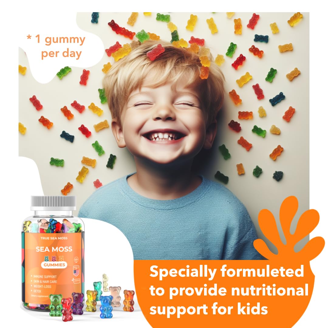 Sea Moss Gummies for Adults & Kids – Contains Irish Sea Moss + Burdock Root TrueSeaMoss