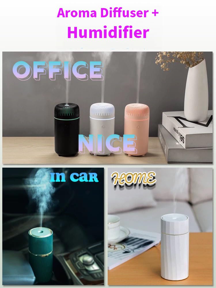 55tech in Car Aroma Diffuser Humidifier with LED Light Colors - Refresh and Relax While Driving USB 55tech