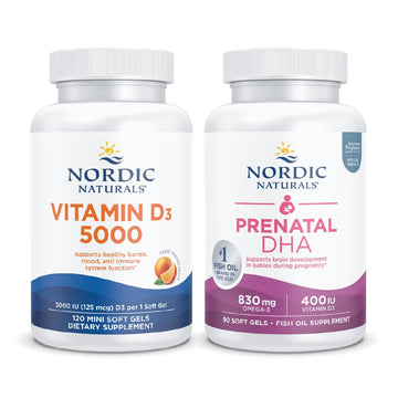 Nordic Naturals Prenatal and Bone Density Starter Pack - Prenatal DHA Vitamin D3 1000, Orange