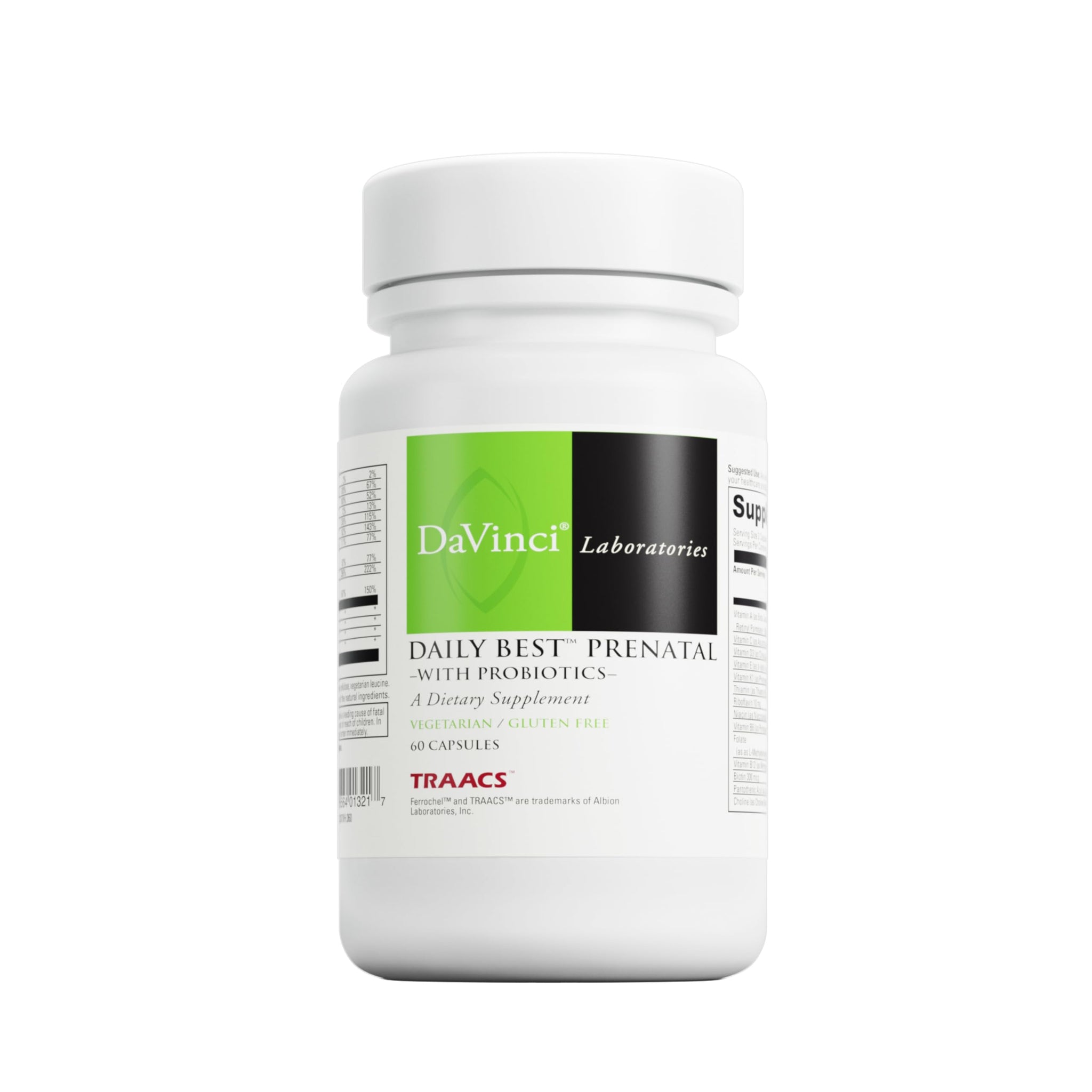 DAVINCI Labs Daily Best Prenatal with Probiotics - Prenatal Multivitamin & Multi-Mineral - Helps