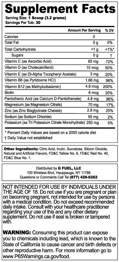 G Fuel Naruto Sage Mode Electrolytes Powder, Water Mix for Hydration, Energy and Focus