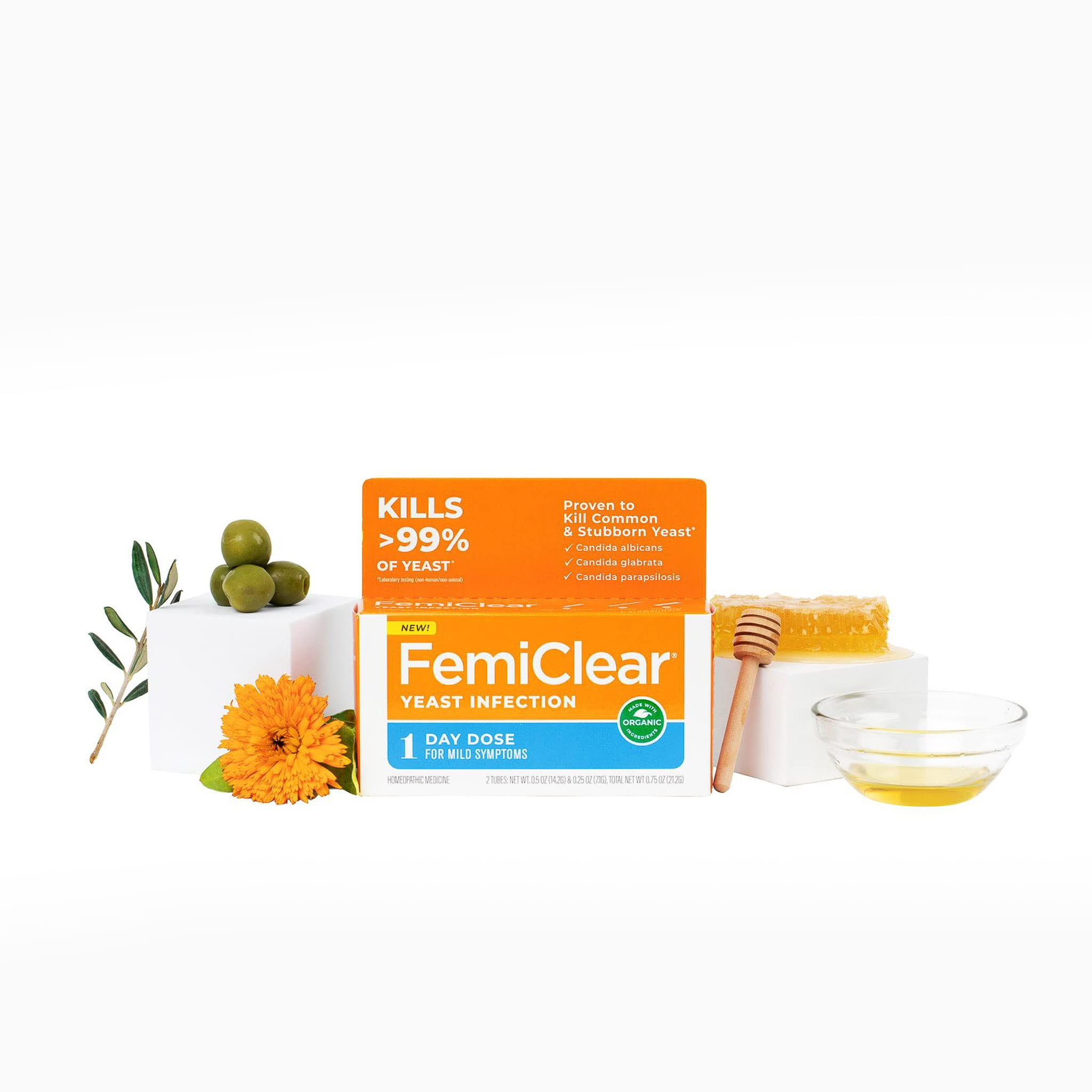 FemiClear 1-Day Dose Yeast Infection | Yeast Infection Relief | Homeopathic Solution FemiClear