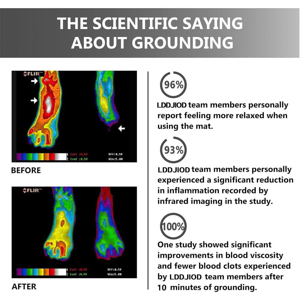 LDDJIOD Grounding Mat for Bed with 2 Grounding Cords, Conductive Grounding Sheet