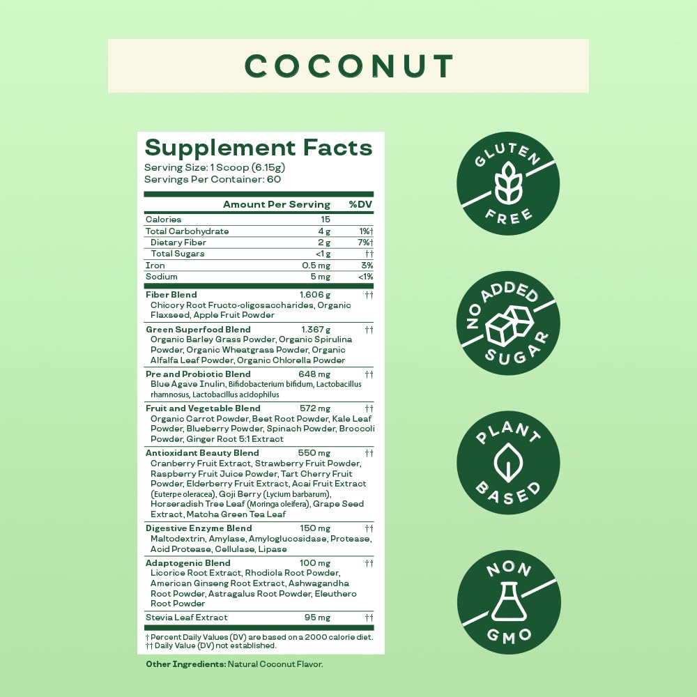 Bloom Nutrition Super Greens Powder Smoothie & Juice Mix - Probiotics for Digestive Bloom Nutrition