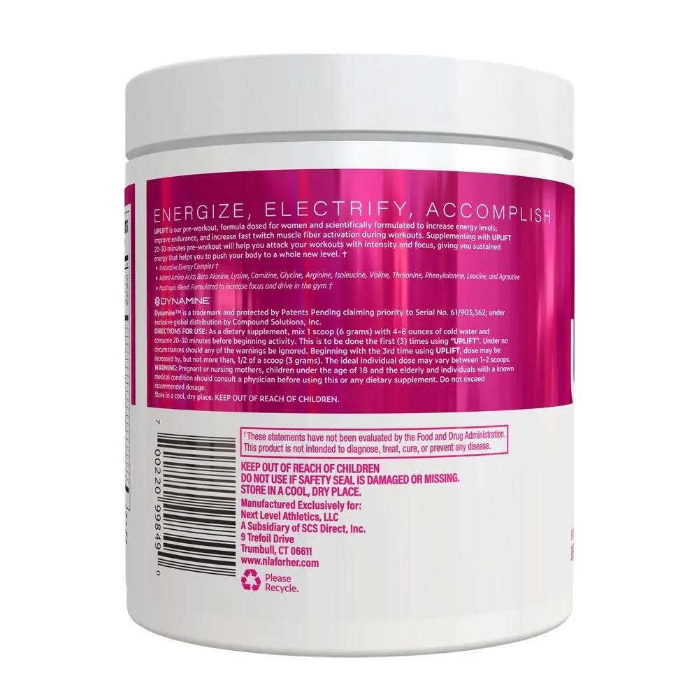 Uplift Pre-Workout for Women (30 Servings) -Raspberry Lemonade-Provides Clean/Sustained Energy, Support Athletic Performance, Fast Twitch Muscle Fiber Activation Endurance(Caffeine, Vegan, GF, 15 Cal)