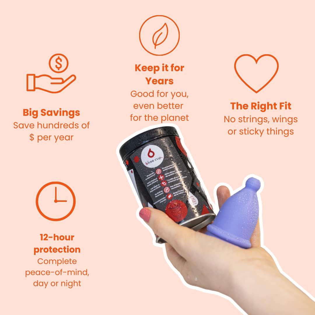 Bfree Menstrual Cup - Reusable Period Cup Leak-Free Eco-Friendly Tampon/Pad Alternative Bfree Cup