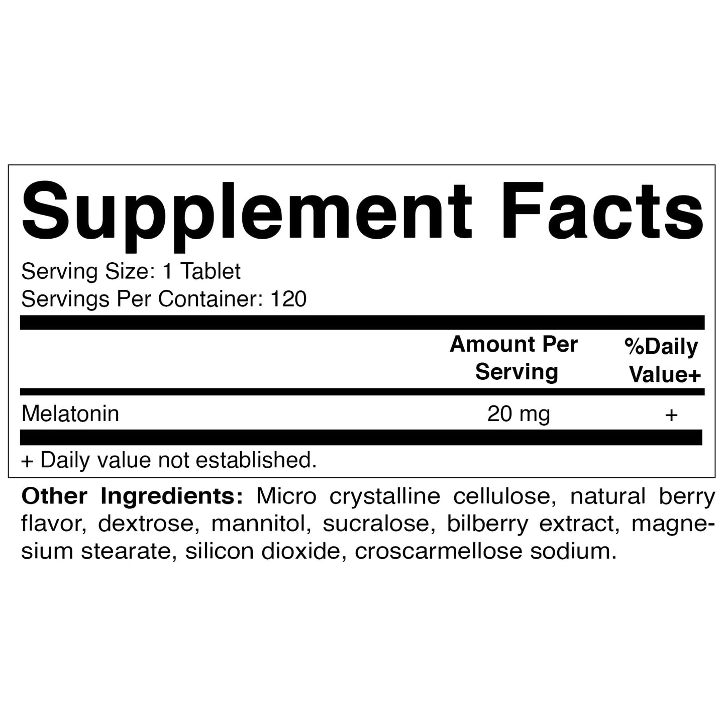 Vitamatic Melatonin 20mg Tablets | Vegetarian, Non-GMO, 6 pack