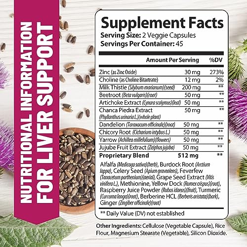Liver Cleanse Detox & Repair Formula. Liver Support Supplement with Dandelion Root Silymarin
