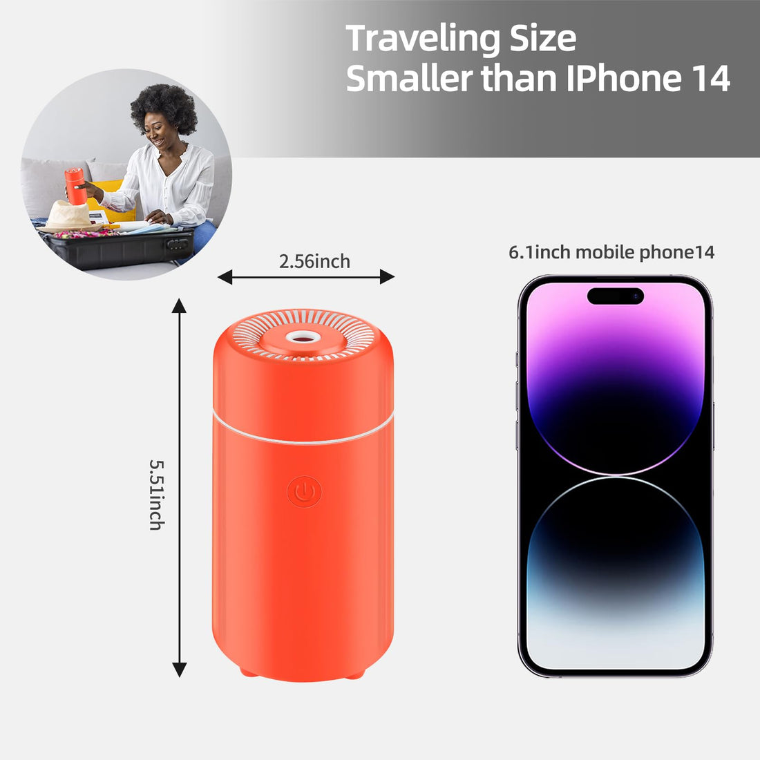 CHOUWEEK Car Essential Oil Diffuser, Mini Portable Air Diffuser for Aromatherapy, Small USB