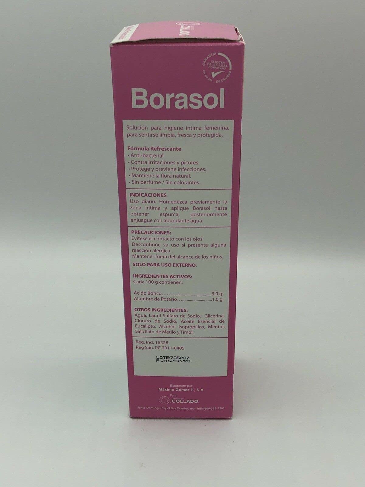 JEANNETTE Borasol Liquid Antiseptic Refreshing Femenine Wash 8 FL. Oz. (240ml) JEANNETTE