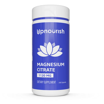 UpNourish Pure Magnesium Citrate (Citrato de Magnesio) 1120mg, 240 Capsules 