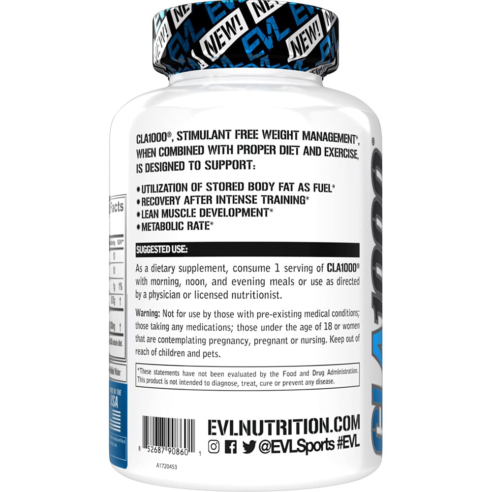 Conjugated Linoleic Acid CLA Pills - CLA 1000mg Diet Pills to Support Weight Loss Fat Burning